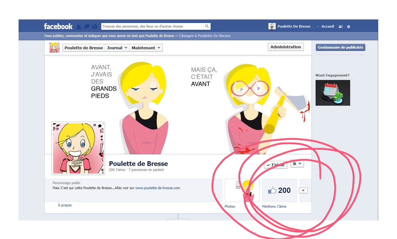 Poulette de Bresse compte aujourd'hui 200 fans sur sa page Facebook !